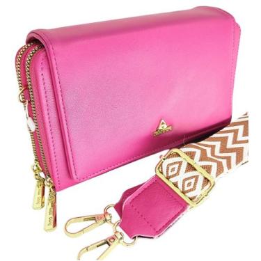 Imagem de Bolsa feminina tiracolo transversal com alça estampa premium - glamour
