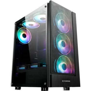 Imagem de Gabinete Gamer Cruiser Mid Tower Atx Plástico Abs com 3 Fans Rgb Preto Fortrek
