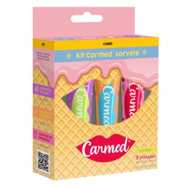 Imagem de Kit Carmed Sorvete Hidratante Labial Sabores Uva Tangerina e Morango I