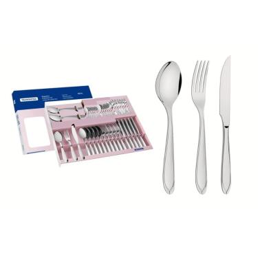 Imagem de Faqueiro Laguna 66906-510 38 Peças Aço Inox Acabamento em Brilho com Facas para Churrasco Tramontina