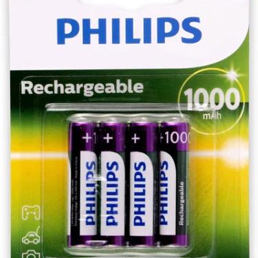 Imagem de Pilha Recarregável Philips, AAA, Com 4 Palito, 1000MAH