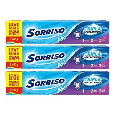 Imagem de Kit C/3 Creme Dental Sorriso Tripla Limpeza Completa 140g