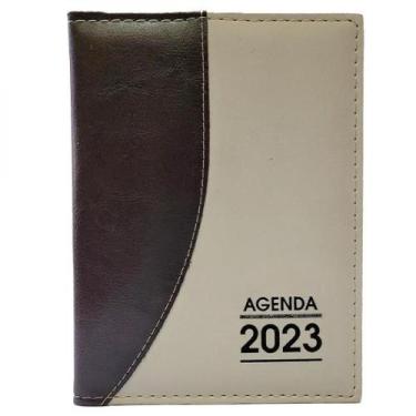 Imagem de Agenda de mesa tradicional 2023 - marrom/marfim