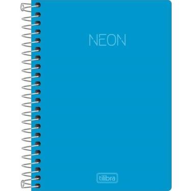 Imagem de Caderneta Espiral Capa Plástica Neon Azul 80 Folhas Tilibra