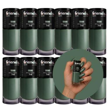 Imagem de Kit 12 Esmalte Cremoso Verde Grazi Friends 7ml Cor Vibrante