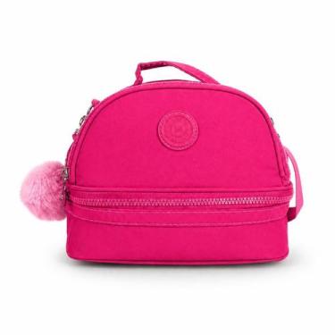 Imagem de Bolsa Térmica Feminina Compacta Com Alça Ajustável Pom Pom Estilosa Mo