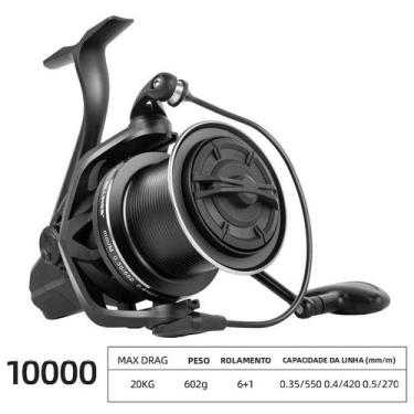 Imagem de Carretilha De Pesca Spinning Potente Com Arrasto Máximo De 20KG, 7 Rol