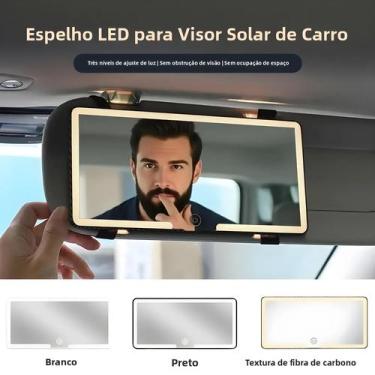 Imagem de Espelho De Maquiagem Para Carro Com Luz LED Ajustável E Tela Sensível 