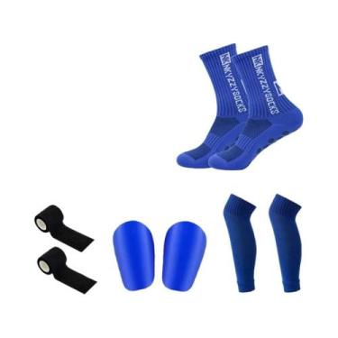 Imagem de Conjunto De Meias Antiderrapantes Para Futebol, Basquete Com Protetore