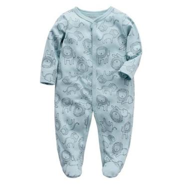 Imagem de Pijamas De Algodão Branco Unissex Para Bebês Recém-Nascidos Com Zíper 