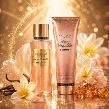 Imagem de Kit Feminino Creme + Body SplashVictorias Secret Shimmer Bare Vanilla 