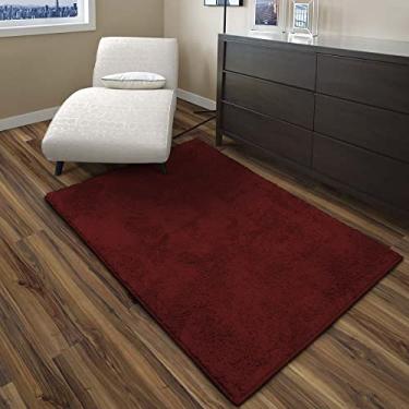 Imagem de Tapete Peludo Felpudo Para Sala e Quarto Cronos (Vermelho, 100x140)