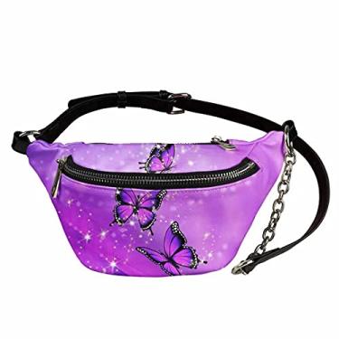 Imagem de GOSTONG Pochete Be Kind de couro de poliuretano para homens e mulheres, bolsas transversais leves, Estampa de borboleta em espiral, One Size