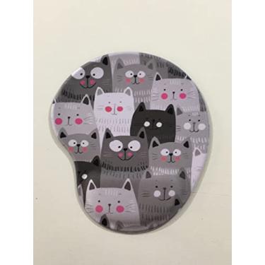 Imagem de Mouse Pad Ergonômico Gota - Gatinhos Cinzas
