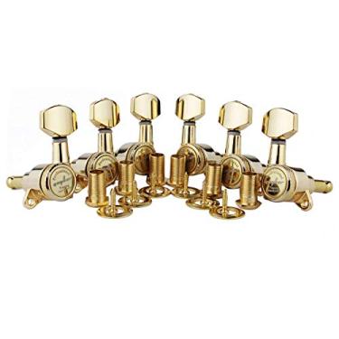 Imagem de Afinadores de guitarra Guyker (mão 3L + 3R) - pinos de chave de afinação de corda 1:18 com cabeça de máquina com alça hexagonal de substituição para guitarras elétricas, folclóricas ou acústicas ST TL