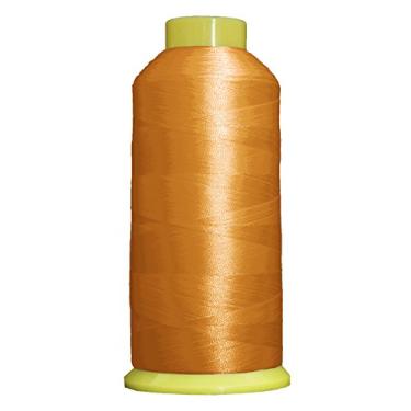Imagem de Threadart Linha de bordado para máquina de poliéster de cones grandes de 5000 m | Cones enormes de 5000 m (5500 jardas) 40wt | para máquinas de bordado e costura Brother Janome Bernina | Spark Gold No