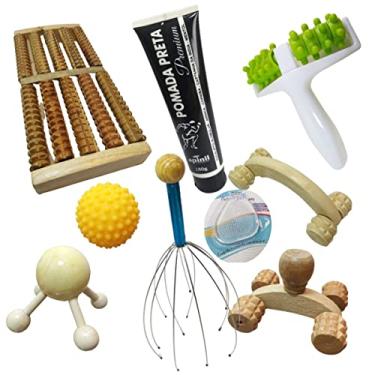 Imagem de Massageadores De Madeira Corpo Pescoço Costas Face Pés