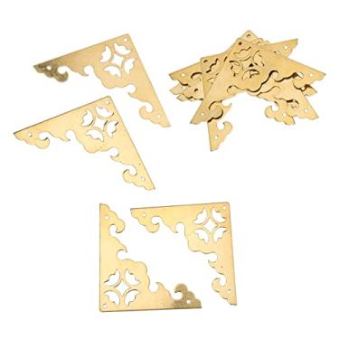 Imagem de Caixa decorativa antiga de canto resistente à ferrugem design retro vintage metal livro protetor de canto para decoração