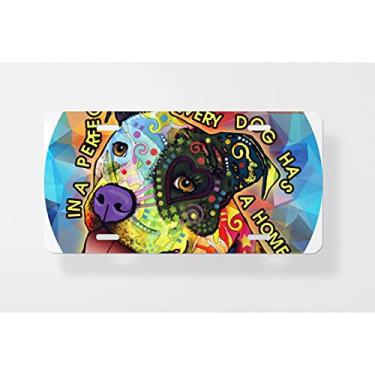Imagem de Capa para placa de carro Pit Bull in A Perfect World 3 – Capa para placa de carro – Capa para placa de carro 15 x 30 cm