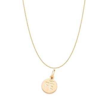 Imagem de Colar Rommanel Banhado Ouro Pingente Redondo Fé E Zircônia 50cm