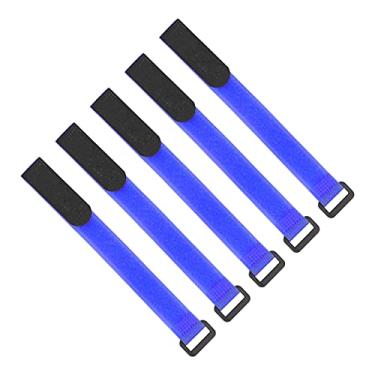 Imagem de Correia de armazenamento de bicicleta, 5 pacotes de correias de bicicleta multiuso de 9,8 polegadas ajustáveis ​​para prateleiras de rodas de bicicleta, cabos, cabos telescópicos,(Azul)