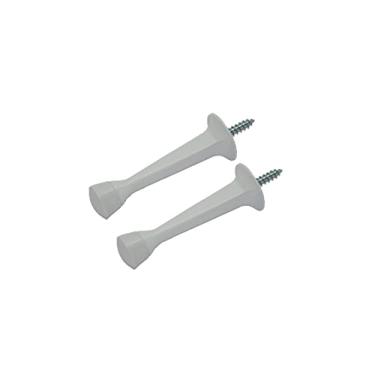 Imagem de QCAA — Parada de porta rígida sólida resistente, 7,6 cm, molde de zinco, 2 Pack, White