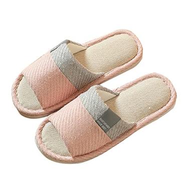 Imagem de Pantufas femininas de dedo aberto, chinelos de casa, espuma viscoelástica, chinelos femininos para conforto interno/externo com absorção de umidade, chinelos casuais para casa