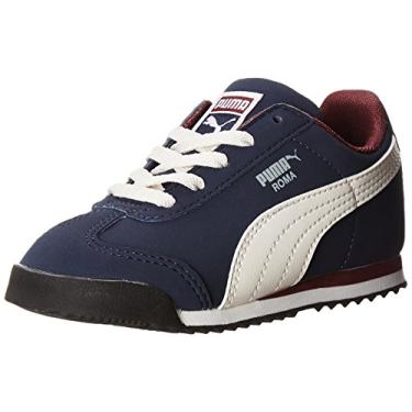 Imagem de PUMA Tênis Roma SL NBK (bebê/criança pequena), Pavão/Marshmallow/Zinfandel, 2.5 Little Kid