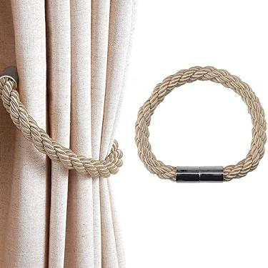 Imagem de Suporte de cortina magnético forte prendedor de cortina magnético para sala de estar acessórios de decoração para casa, cáqui, 1 peça