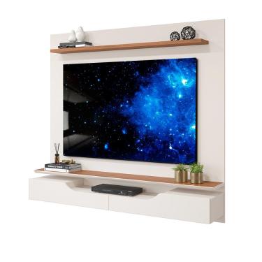 Imagem de Painel TV Quarto Até 60 Polegadas Off White Freijó Levi DJ Móveis