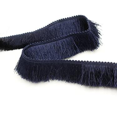 Imagem de 1m de espessura poliéster renda guarnição chapelaria vestuário travesseiro decoração fita franja colorida 2,8 cm rosa branco preto cinza verde, no1