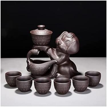 Imagem de Conjuntos De Chá Conjunto De Chá Zisha Conjunto De Chá Chinês Semiautomático Conjunto De Chá Retro Conjunto De Chá Semiautomático 6 Xícaras De Kung Fu Tradicional Xícara De Chá Bules De Chá,D,Coll