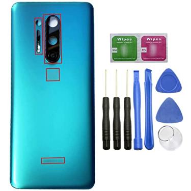 Imagem de Ubrokeifixit Para OnePlus 8 Pro painel traseiro de substituição de tampa de porta de vidro para OnePlus 8 Pro 5G 6,8" (não para OnePlus 8 6,5", não para OnePlus 8T 6,6") (1 8 Pro 6,8"/verde/lente de câmera)