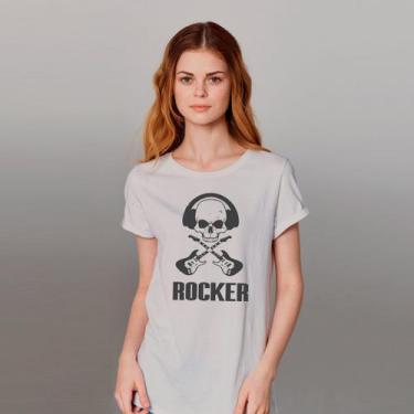 Imagem de Camiseta Adulto Feminina Rocker Caveira - Little Rock
