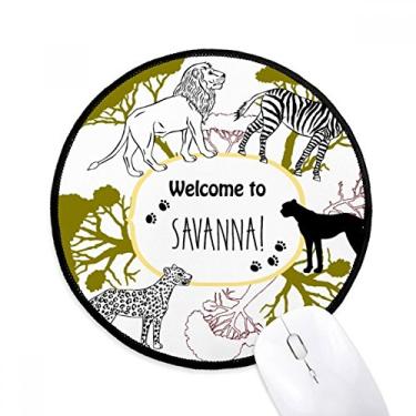 Imagem de DIYthinker African Welcom to Savanna Pinto Leopard Wildlife Mouse Pad Desktop Office Tapete Redondo para Computador