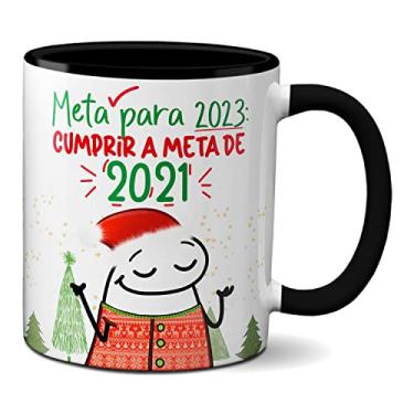 Imagem de Caneca de Natal Divertido Metas Para o Ano Que Vem (Preta)