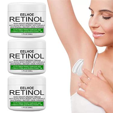 Imagem de Creme clareador EELHOE Retinol, creme clareador EELHOE, creme clareador facial e corporal EELHOE, soro removedor de manchas escuras para axilas, joelhos, cotovelos, áreas privadas (3 peças)