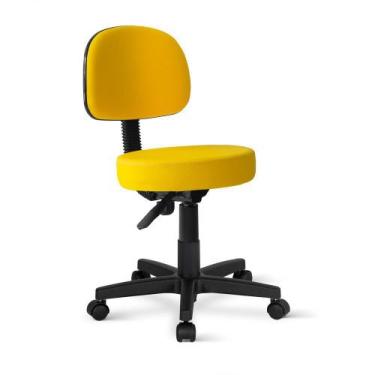 Imagem de Cadeira Mocho Palmi Giratória Universal Amarelo - Flex Cadeiras