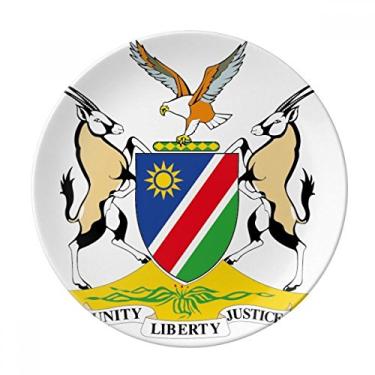 Imagem de Prato de sobremesa de porcelana decorativa The Republic Namibia Africa Country, 20,32 cm, jantar em casa