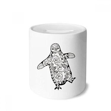 Imagem de DIYthinker Lindo pinguim desajeitado animal retrato esboço caixa dinheiro caixa de cerâmica porta-moedas presente de cofrinho