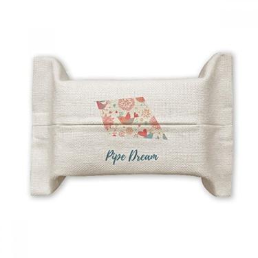 Imagem de Suporte de capa de papel para lenços faciais de flor de pássaro e flor de linho de algodão