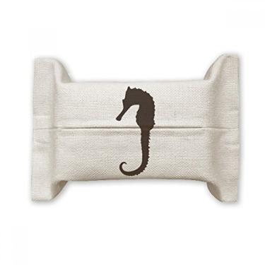 Imagem de Hippocampus Marine Life Suporte de cobertura de papel para lenços faciais de algodão e linho