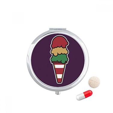 Imagem de Porta-comprimidos de três camadas com sabor doce de sorvete e bolso para remédios