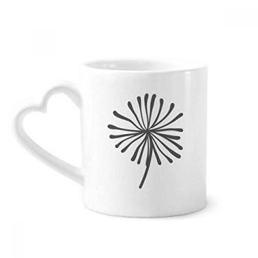 Imagem de Caneca de flor com contorno de dente-de-leão de cerâmica para café copo de coração de vidro