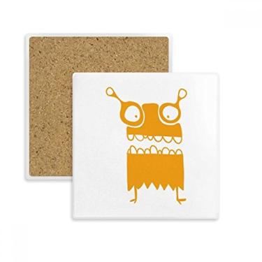 Imagem de Universo Alienígena Monstro Amarelo Criatura Quadrada Porta-copos Caneca Suporte Subplaca Pedra de Isolamento