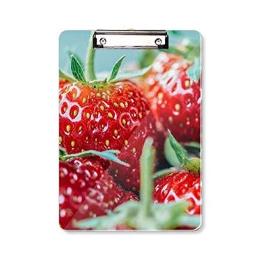Imagem de Fresh Strawberry Picture Nature Photograph Prancheta pasta, bloco de escrita A4