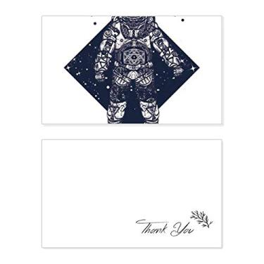 Imagem de Astronauta Estrelas Universo Padrão Artístico Cartão de agradecimento Cartão de Aniversário Aniversário Agradecimento Casamento