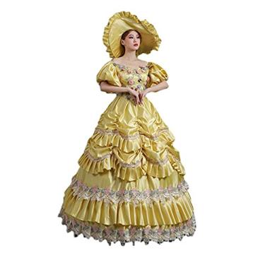 Imagem de CountryWomen Vestido feminino de baile de máscaras Marie Antoinette Maxi fantasia vestido de baile, Reto1, 4X-Large
