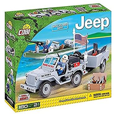 Imagem de Jeep Willys Militar Us com 180 Peças Cobi Blocos De Montar Cinza