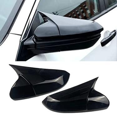 Imagem de Capa de espelho retrovisor lateral buzina de carro espelho retrovisor protege capas automotivas acessórios de decoração exterior para Honda 10th Gen Civic 2016-2021 DX LE EX EX-L EX-T (preto brilhante)